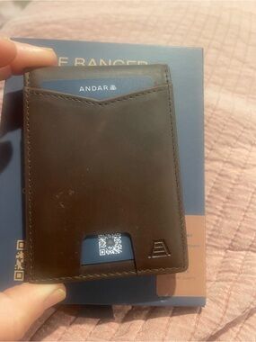 Andar Brown Leather Slim Card Wallet